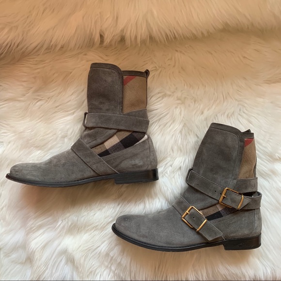 Authentic Burberry Worcester Belt Suede Boots - Picture 3 of 14